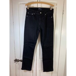 GAP Women 8/29R Black Classic Straight Denim Jeans Moto Minimalist Minimal Basic